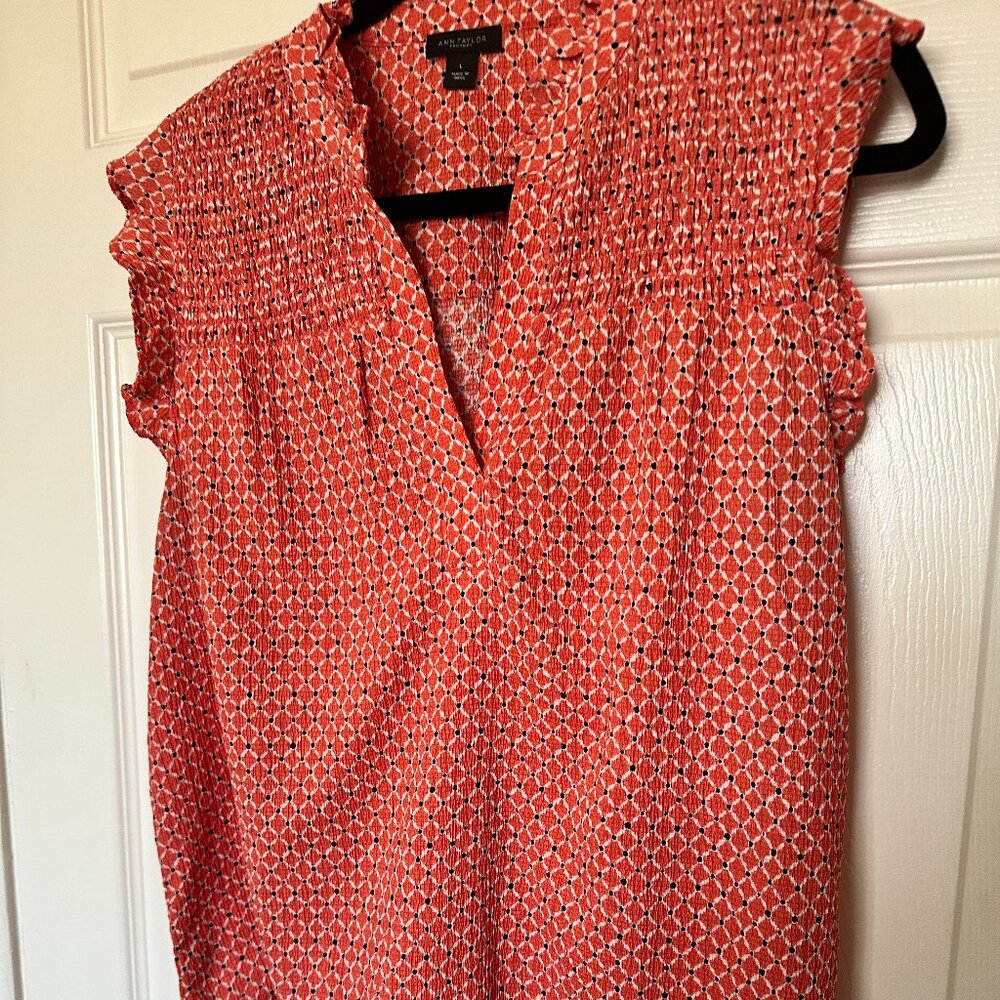 L Ann Taylor Factory Orange Blouse